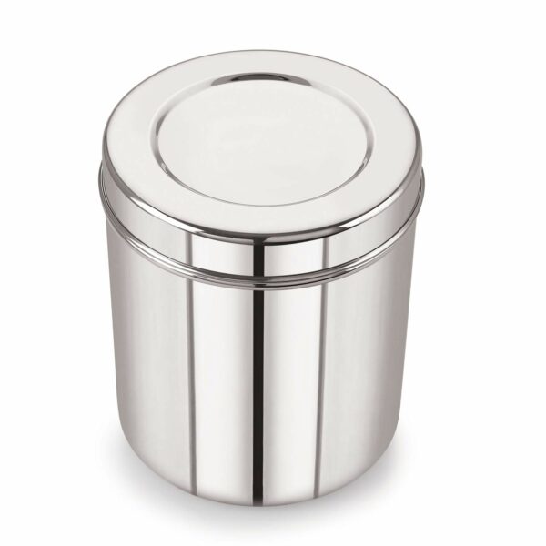 Sanskriti Exports Stainless Steel 22 Gauge Deep Dabba - 2600 ml, 1 Piece, Silver - Food Storage Container, Ideal for Storing Grains, Snacks, Leftovers, Perfect for Daily Use, Easy to Clean