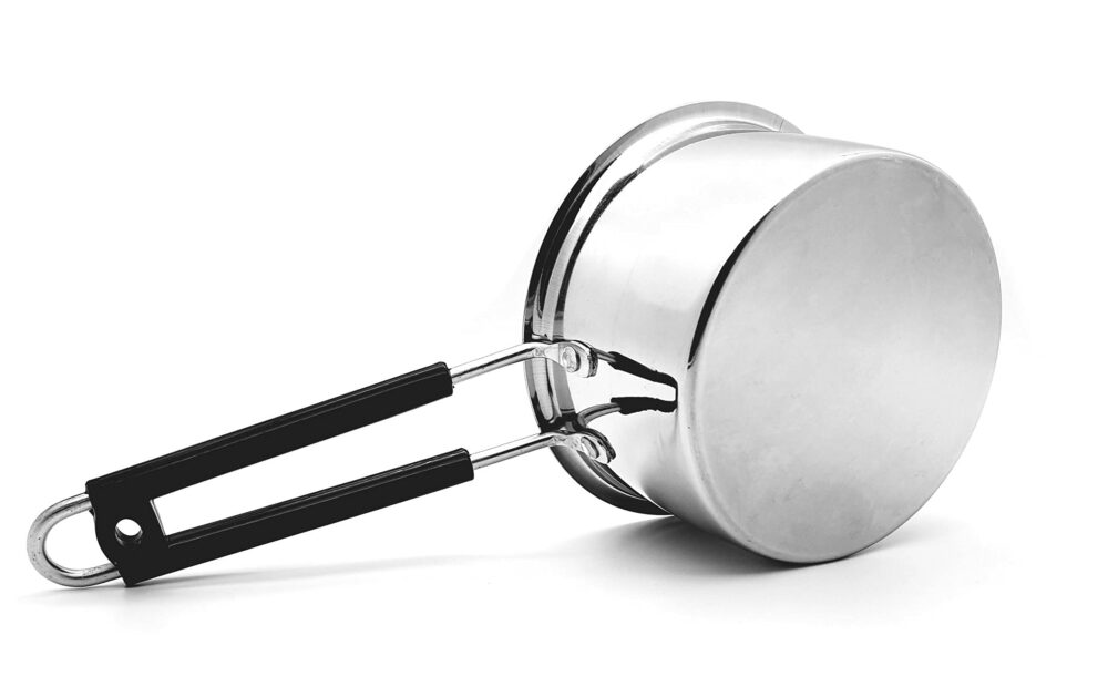 Sanskriti Exports Heavy Gauge Stainless Steel Milk Pan/Saucepan/Tea Pan/Milk Pot/Sauce Pot (Induction Compatible), 1 Liter, 16 cm, Silver - Image 6
