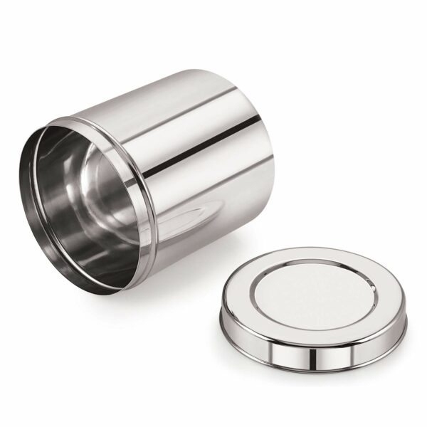 Sanskriti Exports Stainless Steel 22 Gauge Deep Dabba - 2600 ml, 1 Piece, Silver - Food Storage Container, Ideal for Storing Grains, Snacks, Leftovers, Perfect for Daily Use, Easy to Clean