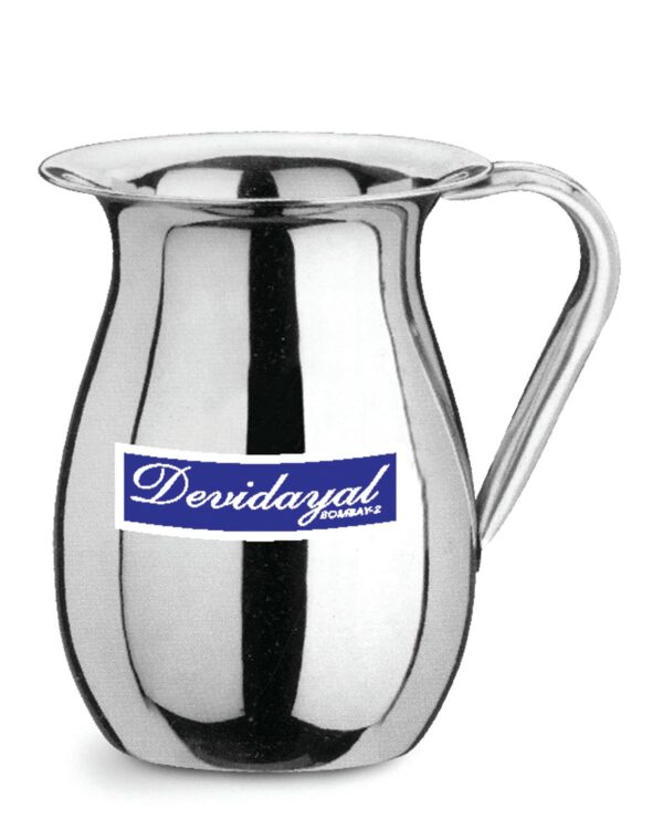 Sanskriti Exports Water Pitchers, Jug, Tea Kettle, Storage & Serving Water, Stainless Steel | Big Apple Design (Bambaiya), 2 Liters