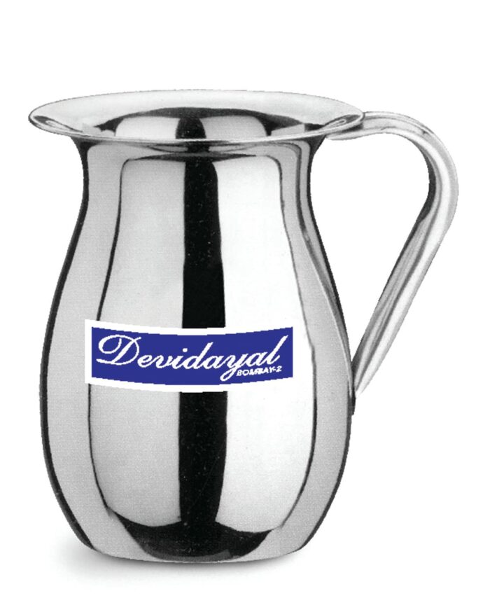 Sanskriti Exports Water Pitchers, Jug, Tea Kettle, Storage & Serving Water, Stainless Steel | Big Apple Design (Bambaiya), 2 Liters