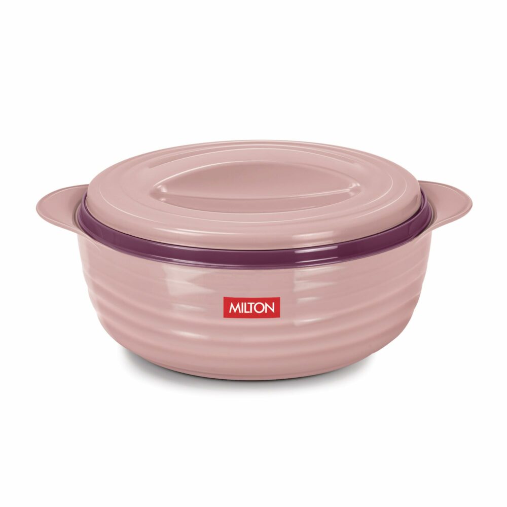 MILTON Aspire 1000 Serving Casserole, Double Walled Inner Stainless Steel, PU Insulated Kitchen Hot Pot, Keeps Food hot & Fresh for Roti, Biryani, 725 ml, Cherry Pink - Image 2
