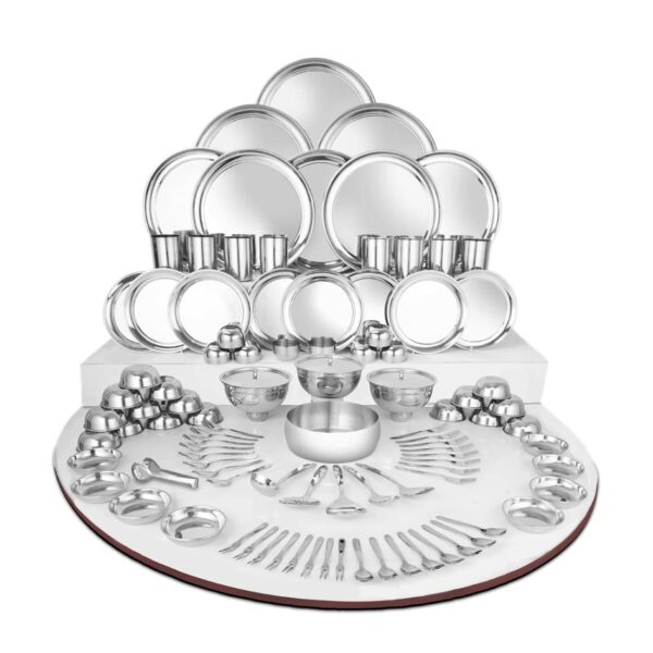 Sanskriti Exports Stainless Steel Shagun Dinner Set (101 Pcs Set)