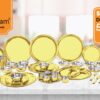 Sanskriti Exports Stainless Steel Shagun Solid Dinner Set (50 Pcs Set Gold)