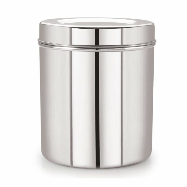 Sanskriti Exports Stainless Steel 22 Gauge Deep Dabba - 2600 ml, 1 Piece, Silver - Food Storage Container, Ideal for Storing Grains, Snacks, Leftovers, Perfect for Daily Use, Easy to Clean