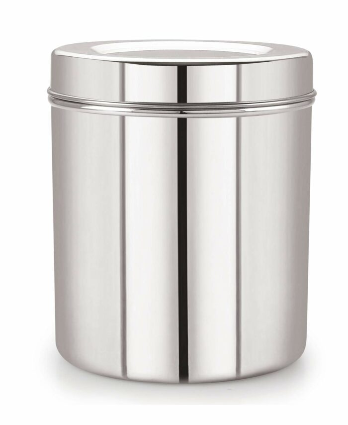 Sanskriti Exports Stainless Steel Silver 22 Gauge Deep Dabba/Storage Container 1400 ml, 1 Pcs, Ideal for Storing Grains, Snacks, Leftovers, Perfect for Daily Use, Easy to Clean.