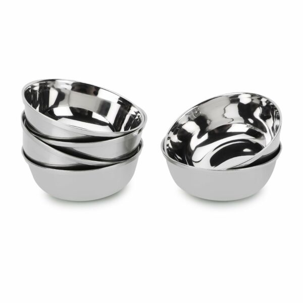 Sanskriti Exports Compact Stainless Steel Chutney & Sauce Bowl Set ? 85ML (Pack of 6) | Everyday Essential