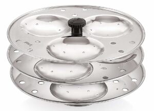 Sanskriti Exports Stainless Steel Idli Stand Idli Maker 3 x 3 Plates (9 Idli)