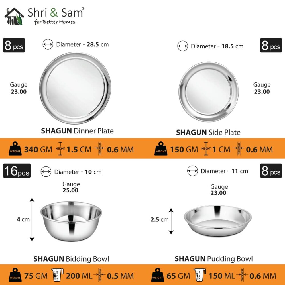 Sanskriti Exports Stainless Steel Shagun Dinner Set (101 Pcs Set) - Image 3