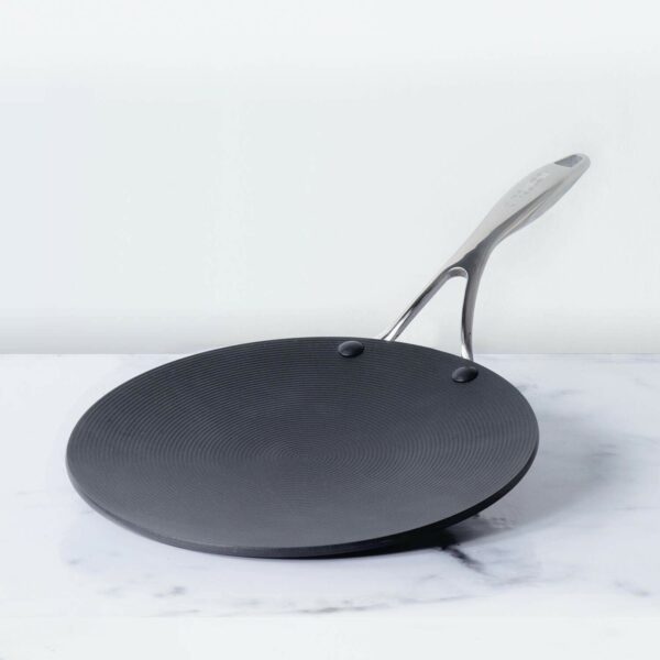 Sanskriti Exports Hard Anodised Non Stick Aluminium Roti Tawa with Stainless Steel Handle | Chapati Tawa | Nonstick Dosa Tawa | Tawa Pan Big Size | Tawa Induction Base, 26 cm, Black - Image 2