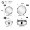 Stainless Steel Thali Set with Lid for Pooja Decor