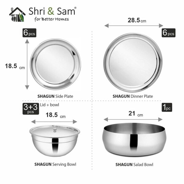 Sanskriti Exports Stainless Steel Dinner Set Shagun (61 Pcs Set) - Image 3