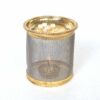 Sanskriti Exports Unbreakable Diya Wind Guard/Tulsi or Kartika Deepam/Steel Mesh with Brass Beading Deepak Wind Cover/Aroma Diffuser/Camphor or Kapur Diffuser/Medium (3x3.5in)