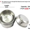 Stainless Steel Mini Bowls with Lid, 30ml, Set of 6, Indian Kitchenware for Chutney or Snacks