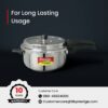 Prestige 3L Svachh Deluxe Alpha Stainless Steel Pressure Cooker|Outer Lid|3-4 Persons|Deep Lid for Spillage Control|Gas & Induction Compatible|Controlled GasketRelease System|Silver|10 Years Warranty