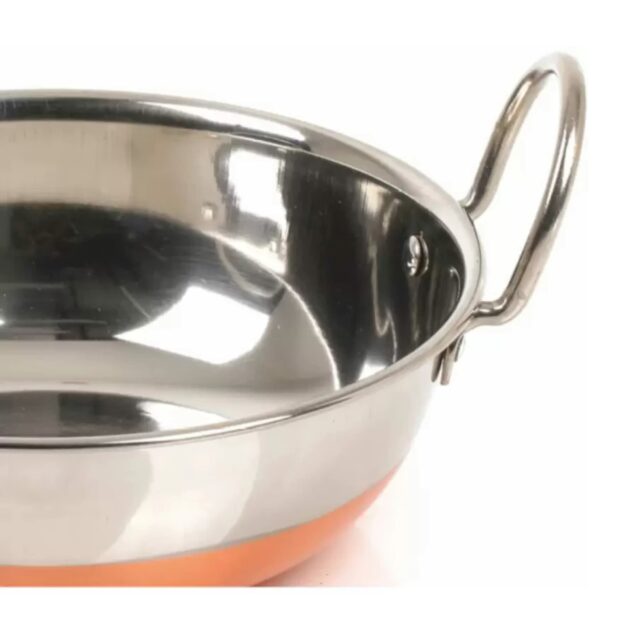 Sanskriti Exports Set of 5 Copper Bottom Stainless Steel Handi Set/Cookware Set with Lid (Capacity : 0 5 LTR, 0 75 LTR, 1 LTR, 1 5 LTR, 2 LTR) Cookware Set
