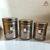 Milton Stainless Steel Kitchen Container 5 kg to 7 kg, set of 3 pcs Steel dibba Set Steel Utility Container Storage dabba food grade jar & Container (Pack of 3, Silver)