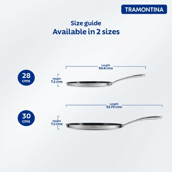 TRAMONTINA Fusao Healthy Triply Ceramic 28cm Dosa Tawa 4mm Thick | Non Toxic (PFAS/PTFE/PFOA Free)| Uttapam Tawa |Roti Tawa |Parantha | Induction Friendly |Stay Cool Handle I 10 Year - Image 5
