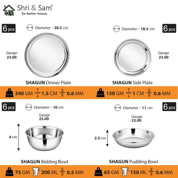 Sanskriti Exports Stainless Steel Solid Shagun Dinner Set (51 Pcs Set)