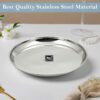 Next Future Stainless Steel Breakfast/Lunch/Dinner Plate Set of 6 with High Shiny Polish (Heavy Gauge) Medium Size Round Sanskriti Exports Thali - Diameter: 9 Inches/ 23 cms