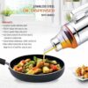 Sanskriti Exports Stainless Steel Oil Dispenser with Nozzle, 1 Litre Capacity, Set of 2, Cooking Oil Container with Handle - Image 2