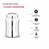 Maxima Stainless Steel Canister Set of 4 - Elegant Tulip Design for Tea, Coffee, and Spices with Lid | Leak Proof Airtight Masala Box (900ml) - Image 3