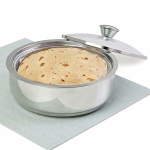 Borosil Stainless Steel Insulated Roti Server - 1.1L, Silver
