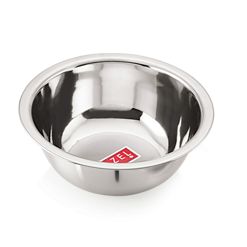 Sanskriti Exports Stainless Steel Serving Bowl Set | 1100 ml, 1500 ml & 2100 ml Snacks Serving and Mixing Bowl Set | Kitchen Accessories Items, Set of 3 - Image 2
