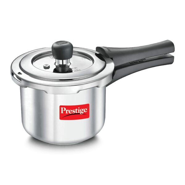 Prestige Svachh Popular Spillage Control Stainless Steel Outer Lid Pressure Cooker,1 5 Liter(Silver)
