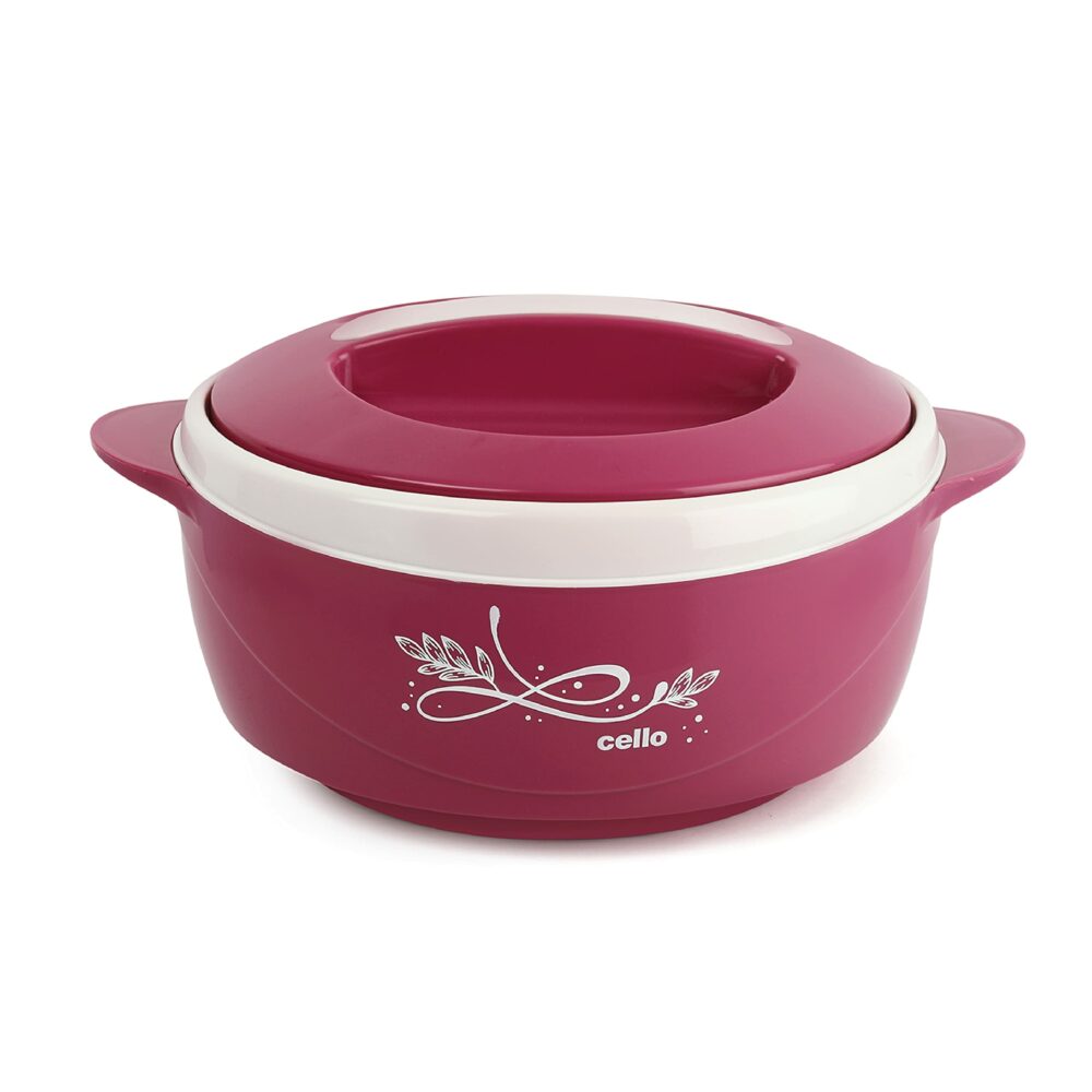 Cello Sapphire Insulated Inner Steel Casserole for Roti, 1250ml, Pink | Sanskriti Exports | Sanskriti Exports | Chapati Box | Locks in The Cold & Heat for Long | Serving Bowl with Lid - Image 2