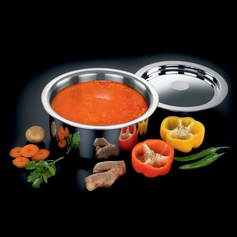 Sanskriti Exports Triply Tope with Lid | 5 Years Warranty | 14 cm Stainless Steel Tope, Bhaguna, Induction Base, 3 Layered Induction Cookware, 2 5mm Thickness, Triply Tope with Lid, 1 - Image 2