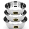 Sanskriti Exports Stainless Steel Mixing/Serving Bowls Set of 3 (2L, 3L, 4L) for Indian Kitchenware