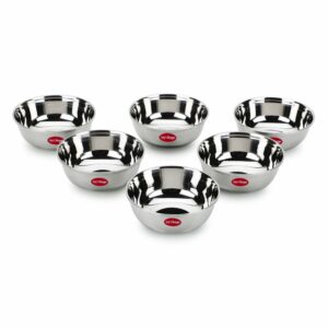 Sanskriti Exports Compact Stainless Steel Chutney & Sauce Bowl Set ? 85ML (Pack of 6) | Everyday Essential