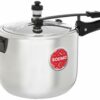 Sanskriti Exports Sleek Stainless Steel Induction Bottom Pressure Cooker - 5 Liter (Inner Lid)