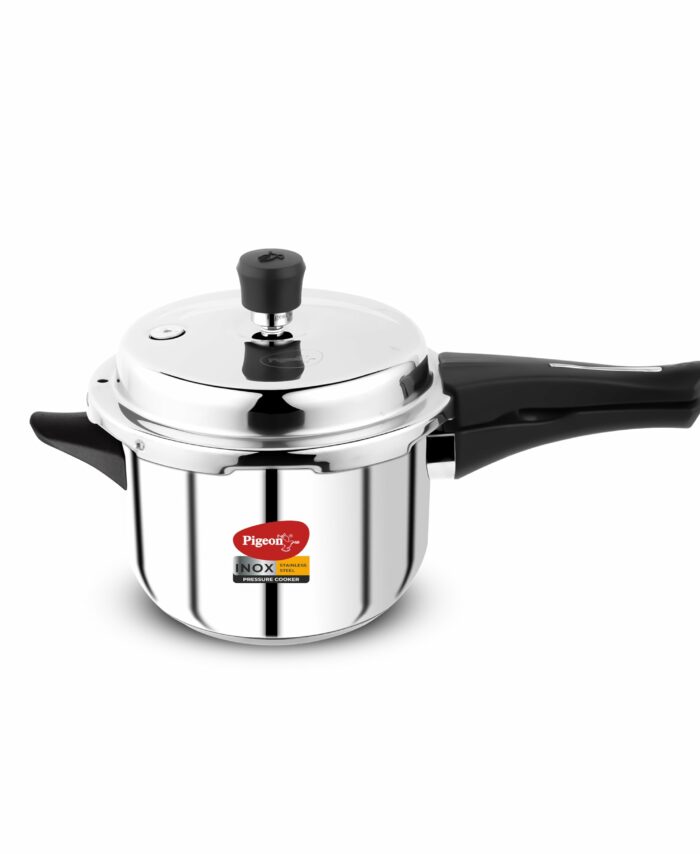 Pigeon by Stovekraft Inox Stainless Steel Pressure Cooker with Outer Lid, Compatible for Gas Stove and Induction, 3 Litre, Silver