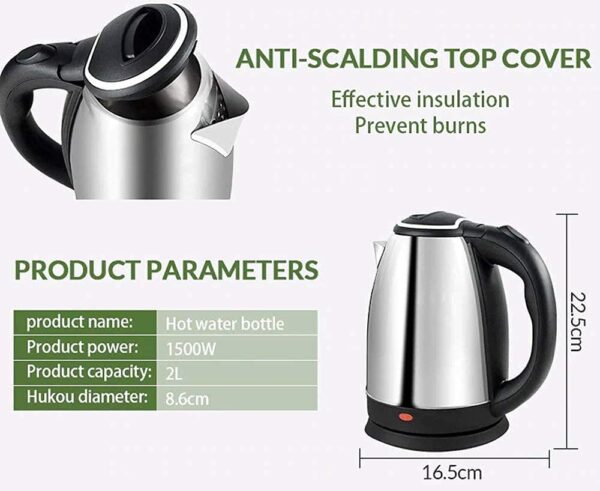 Automatic Electric Kettle 2.0 Litre with Stainless Steel Body for Tea Coffee Making by Sanskriti Exports Multipurpose Milk Boiling Water Heater Extra Large Boiler with Handle Water Heater Jug