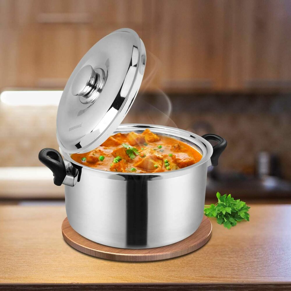 SignoraWare Therma Casserole with Handles Straight Shape Insulated Stainless Steel, Insulated Thermal Serving Bowl, Elegant Hot Pot Food Warmer/Cooler for Long Duration, 1000ml, Set of 1, Silver - Image 2