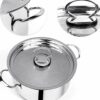 Sanskriti Exports Stainless Steel Cookpot with Lid (Bello)|20CM,3 3L Capacity| Sandwich Bottom for Even Heating |Elegant SS Design Lid|Induction&Gas Stove Compatible|(Buy Cookpot Get SS Bowl B-144-300 Ml)