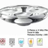 Sanskriti Exports Stainless Steel Non Stick Idli Maker with 2 Plates for Pressure Cooker and Kadai - Image 3