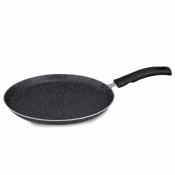 Sanskriti Exports - Aluminium Non-Stick Dosa Tawa | Granite Finish | Induction Base | Pfoa Free | High Temperature Resistant Exterior Coating | 25 Cm | Grey