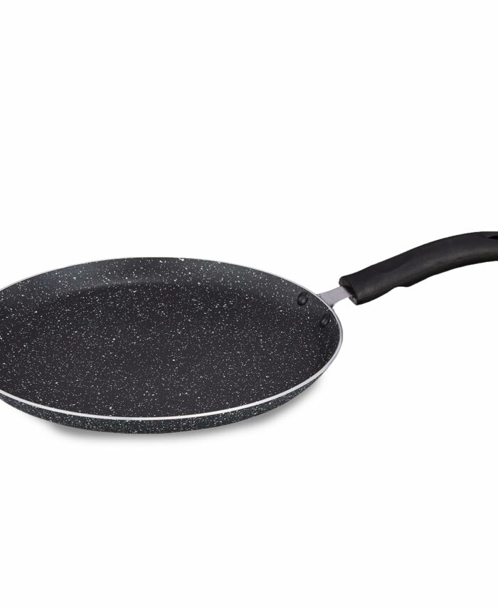 Sanskriti Exports - Aluminium Non-Stick Dosa Tawa | Granite Finish | Induction Base | Pfoa Free | High Temperature Resistant Exterior Coating | 25 Cm | Grey