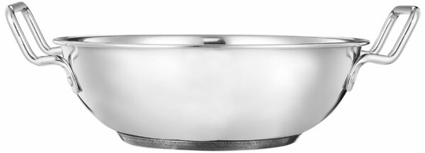 Sanskriti Exports Stainless Steel Induction Bottom Kadhai Set size 22 cm, 27 cm (2 pieces, 2 Liters, and 3 6 Liters) - Image 5