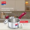 Stainless Steel Sauce Pan with Glass Lid, 140 mm, for Gas and Induction Cooking
