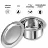 Vinod Stainless Steel Capsule Bottom Tope/Patila Combo Set of 3 Pcs - 2 7L (14cm), 3 4L (15cm), and 4L (16cm Diameter) - Silver