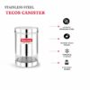 Maxima Sunshine Stainless Steel Canister Set - Circular Design for Tea, Coffee, Spices - Leak Proof, Airtight Kitchen Storage Container - 1200ml (Set of 2) Silver - Image 3