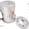 Stainless Steel Tea Pot with Lid, 1 Litre, Flower Laser Print