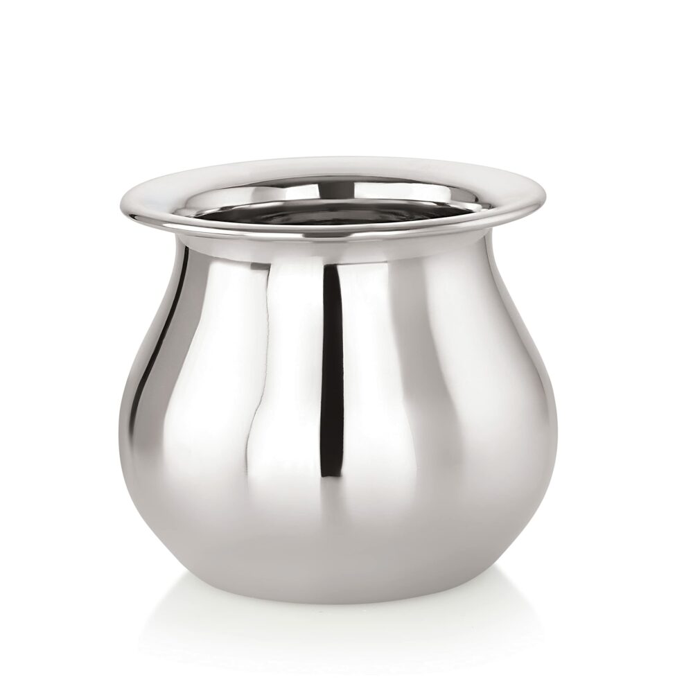 Sanskriti Exports Stainless Steel Heavy Lota (Mango Lota 800ml), 1 Piece, Silver | Durable & Rust-Resistant Water Pot for Pooja, Daily Use, Temple | Traditional Design, Easy to Clean & Long-Lasting