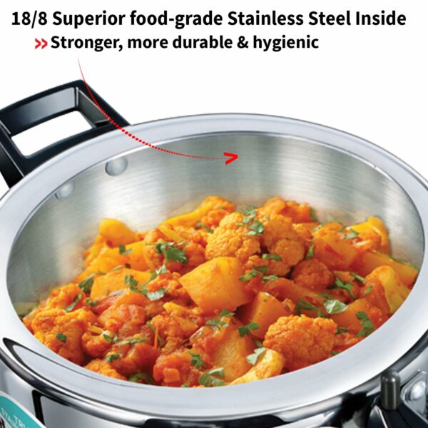 Hawkins 3 5 Litre Triply Stainless Steel Pressure Cooker, Inner Lid Cooker, Silver (HSST35) - Image 5