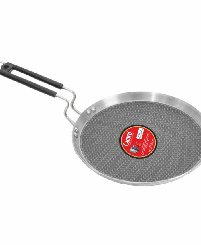 Sanskriti Exports Steel Tawa for Roti and Dosa | Triply Honeycomb Tawa 30cm | Induction Base Dosa Tava Non Stick | Perma-Cool Handles | Base & Induction Compatible | Metal Spoon Friendly | Sturdy Handles