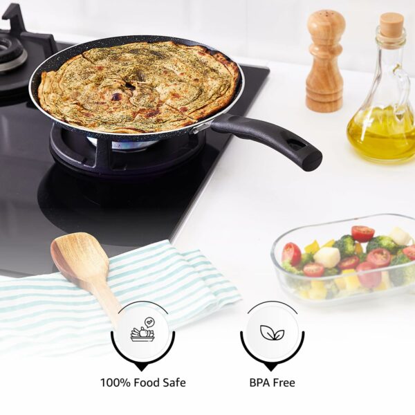 Sanskriti Exports - Aluminium Non-Stick Dosa Tawa | Granite Finish | Induction Base | Pfoa Free | High Temperature Resistant Exterior Coating | 25 Cm | Grey - Image 3